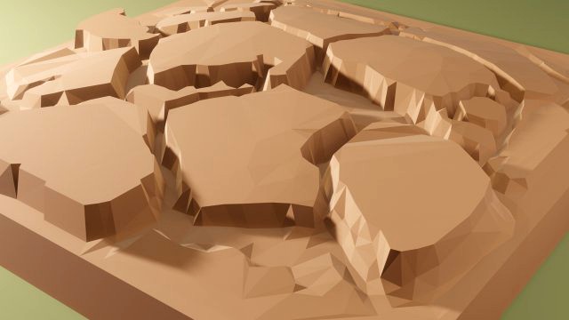 Isometric cliffs terrain