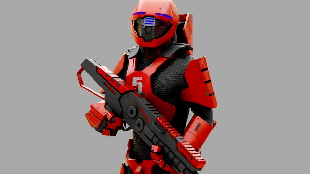 Cyborg Soldier rigged character