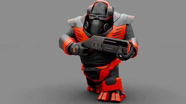 ALIEN TROOPER rigged - animated character