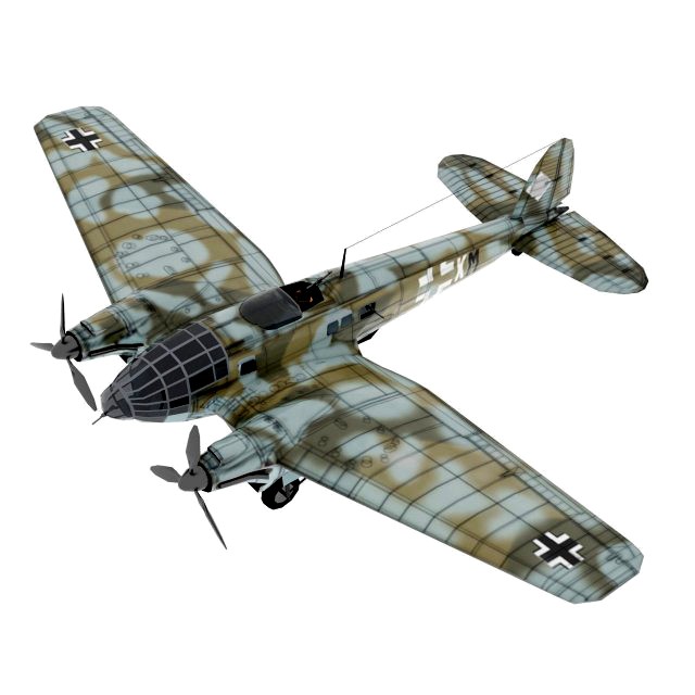 Heinkel He-111 lowpoly WW2 bomber
