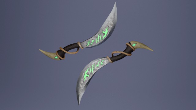 Dagger with runes