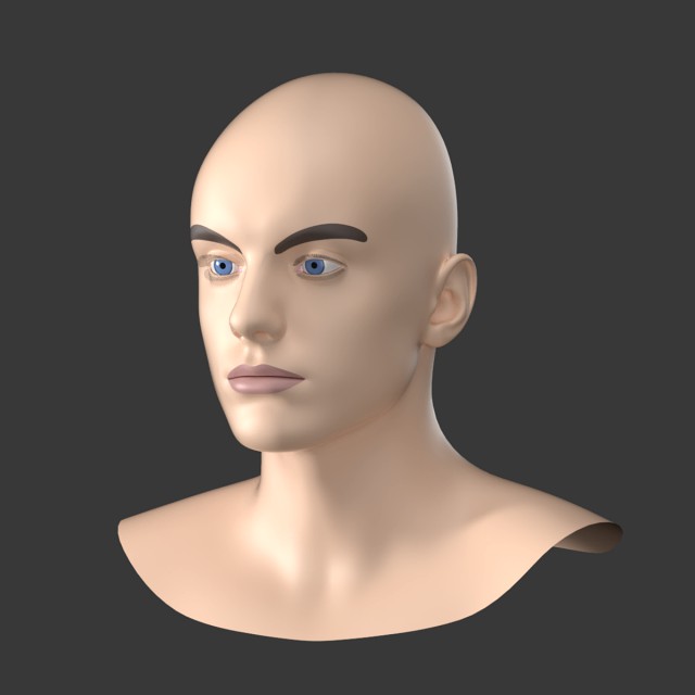 Natural Male Head 03 Generic Mesh