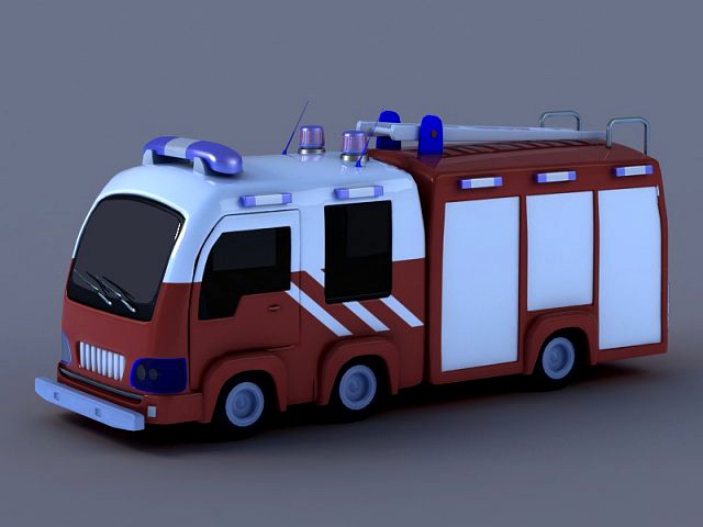 Cartoon fire engine q version of the car animated toys
