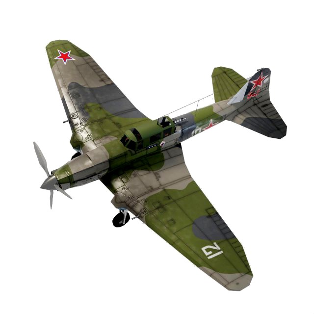 IL-2 Sturmovik lowpoly WW2 attack plane