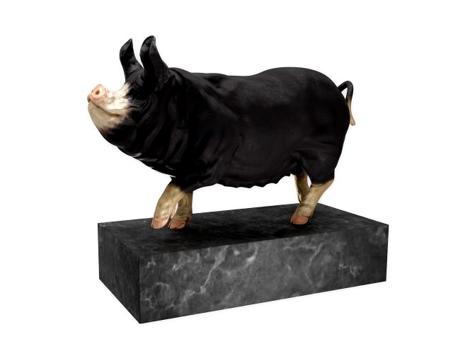 Bronze Pig Sculpture
