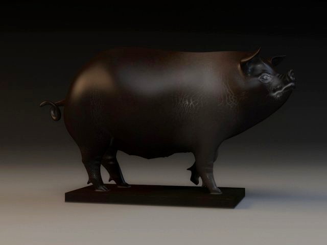 Pig Sculpture Animal Parts 3D printing artwork Art