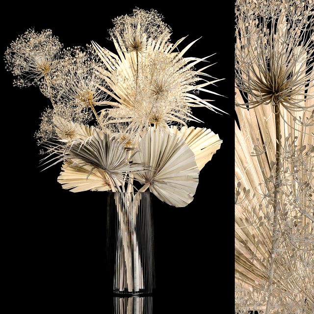Bouquet Of Dry Palm Leaves And Hogweed 240