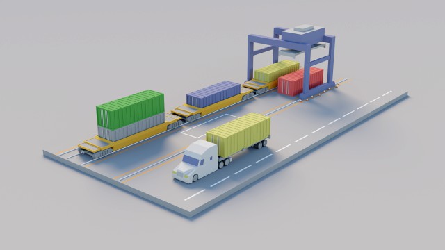 Low poly container terminal