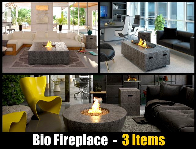 Bio Ethanol Fireplace - 3 Items