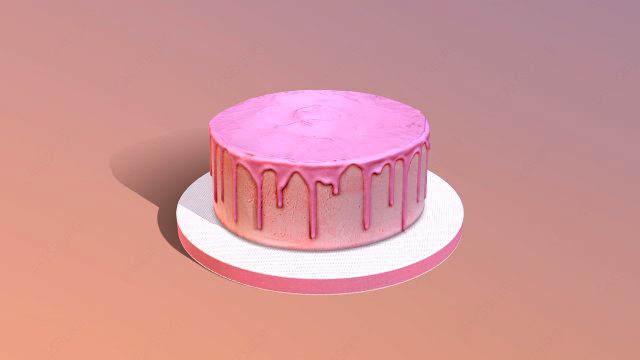 Plain Pink Drip Cake