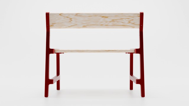 IKEA-CHILDRENSBENCHDARKRED