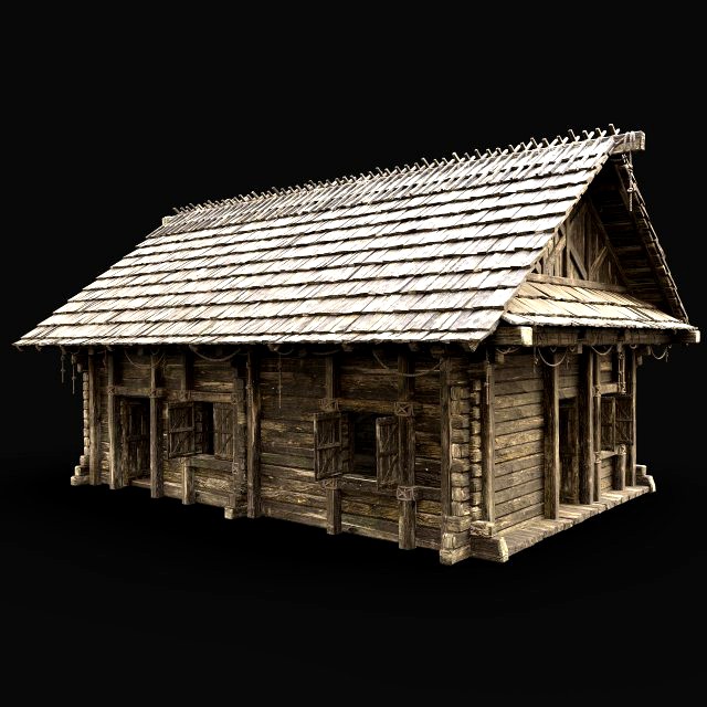 VILLAGE HOUSE ENTERABLE GENERIC WOODEN COTTAGE HUT SHELTER AAA