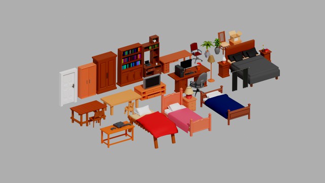 Lowpoly Bedroom Pack