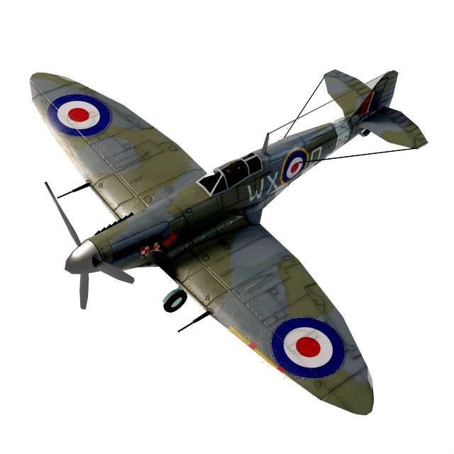Supermarine Spitfire lowpoly WW2 fighter