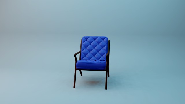 Cadeira Almofadada Azul