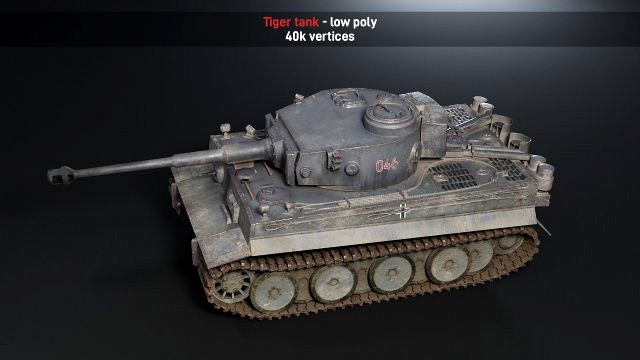 Tiger tank low poly
