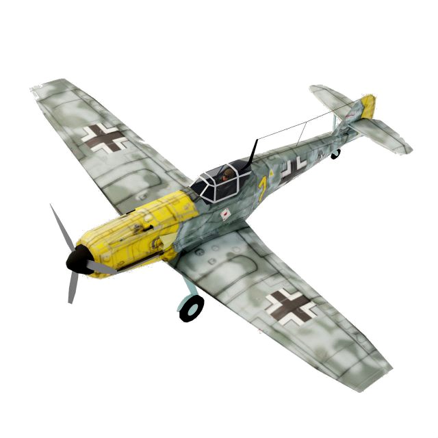 Messerschmitt BF-109 lowpoly WW2 fighter