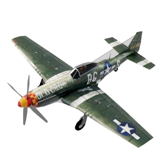 North American P-51 Mustang lowpoly WW2 fighter