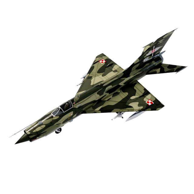 MIG-21 Fishbed lowpoly fighter