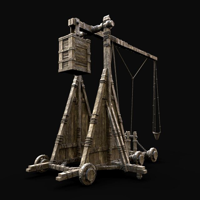 TREBUCHET CONSTRUCTION WAR MACHINE MEDIEVAL SIEGE ENGINE BATTLE