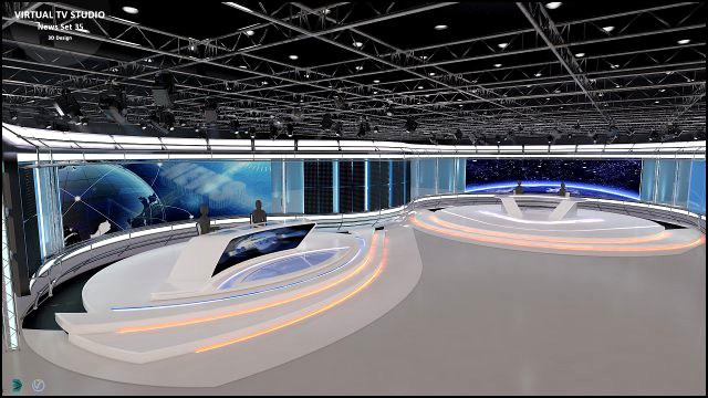 Virtual TV Studio News Set 35