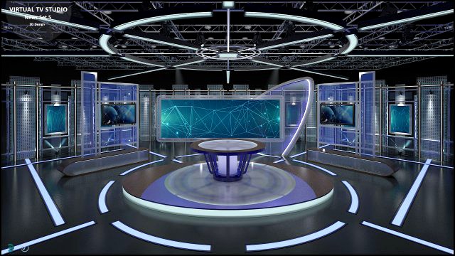 Virtual TV Studio News Set 5