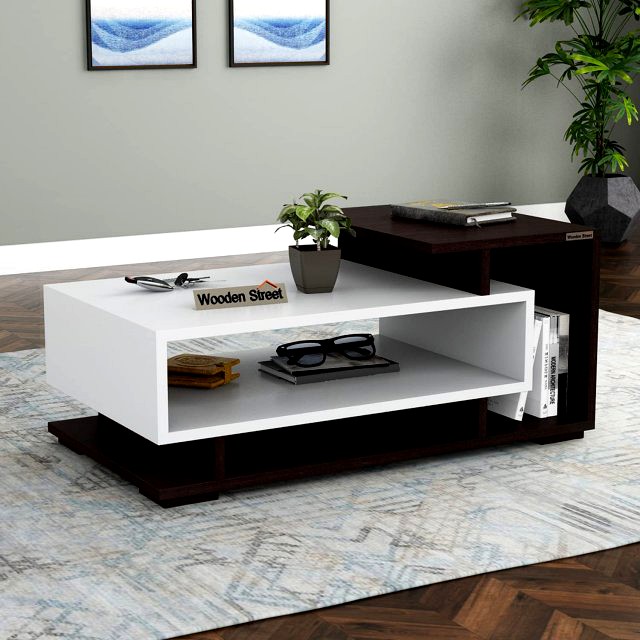 Engineered Wood Coffee Table- Centre Table-Tea Table with Shelves