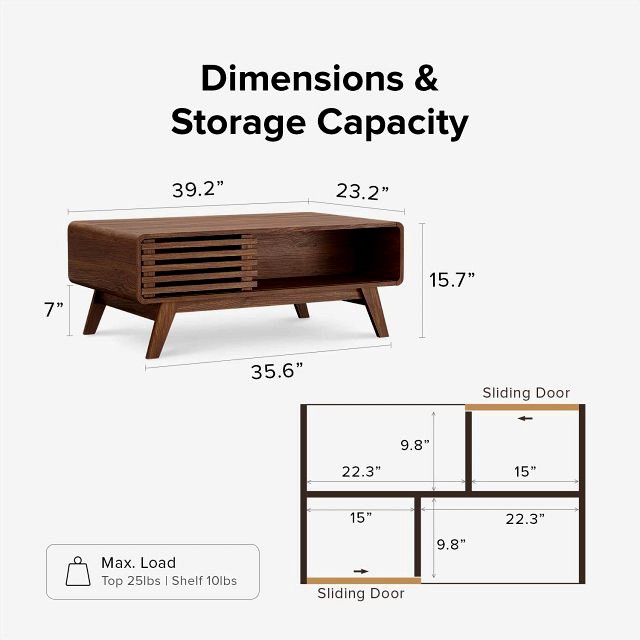 Modern Coffee Table with dual side storage