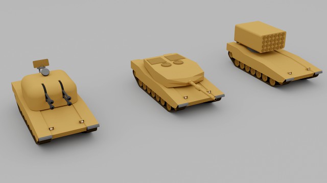 Low poly armored vehicles