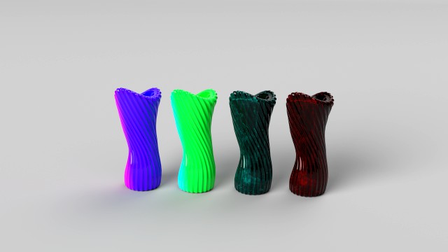 Ribbed Twisted Vases