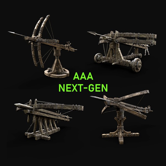 BALLISTA HARPOON LAUNCHER MEDIEVAL SIEGE ENGINE PACK COLLECTION