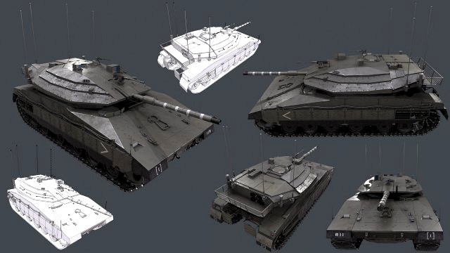 Tank Merkava MK4 low poly