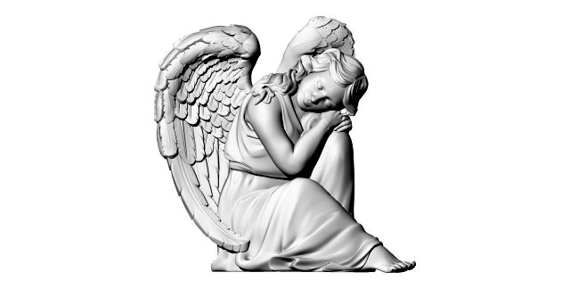 Angel girl bas-relief