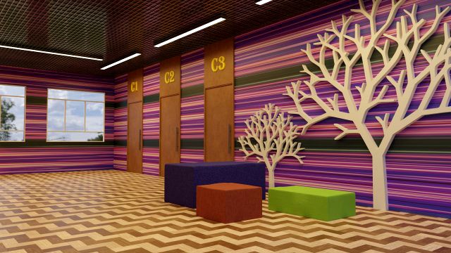 School Hallway - Corridor Scene