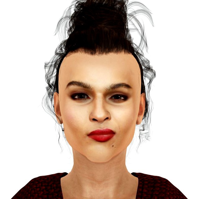 Zoe Kravitz 3D Rigged model ready for animation