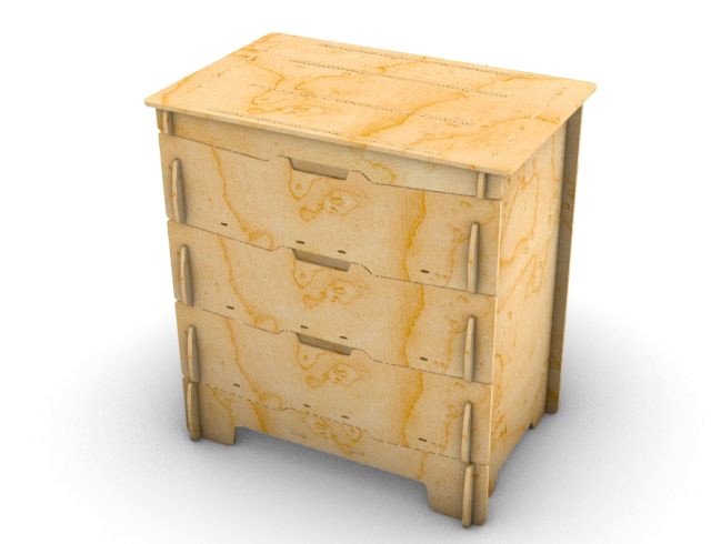 Chest of drawers for laser cutting