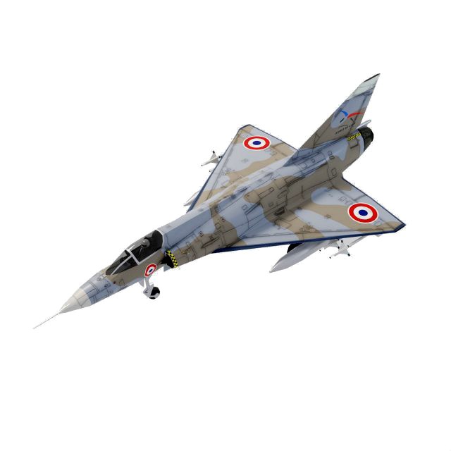 Dassault Mirage III lowpoly jet fighter