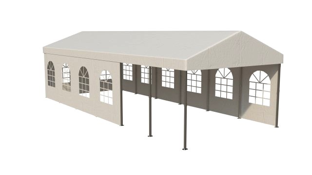 Wedding party tent with windows