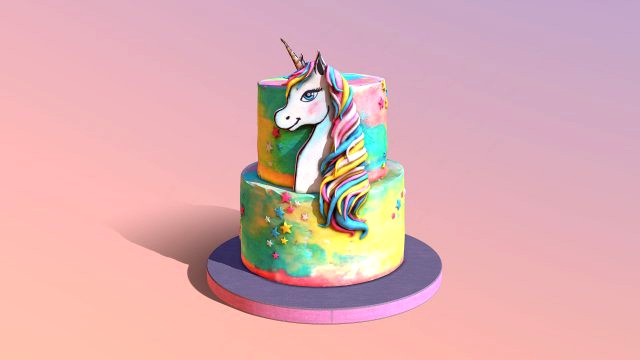 Buttercream Unicorn Rainbow Cake