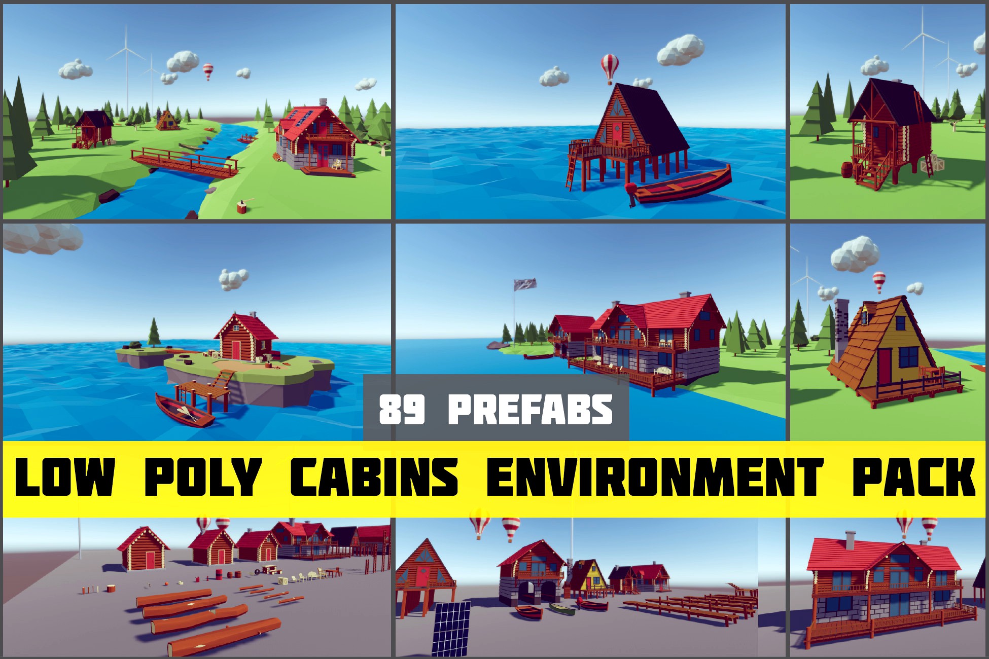 Low Poly Cabins Environment Pack