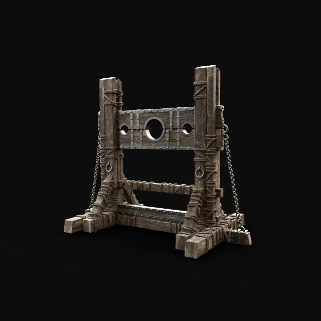 MEDIEVAL WOODEN PILLORY STOCKS TORTURE TORMENT AAA