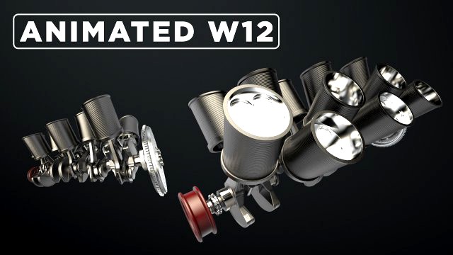 W 12 Engine Working Animated