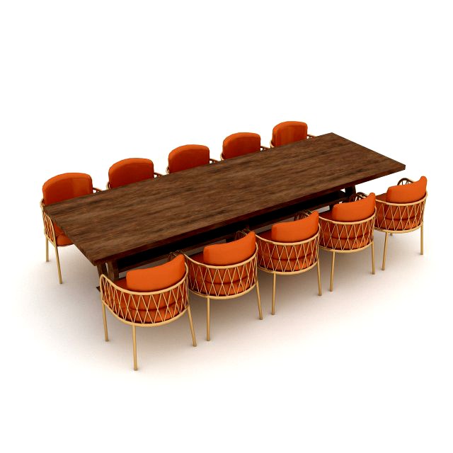 3d modern dining table 01