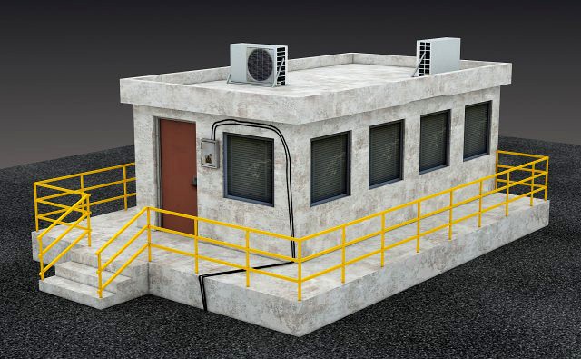 Security Entrance Cabin Box Office Building VR - AR - low-poly