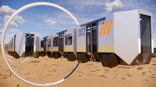 Sci-fi levitating Monorail 002