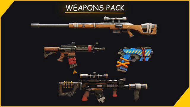 Stylized PBR 4 sniper Pack Series
