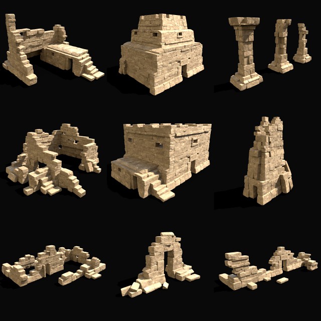 ARABIC DESERT RUINS ANCIENT PACK COLLECTION BUILDER AAA