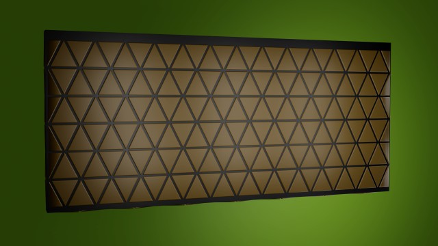Wall with triangular inserts