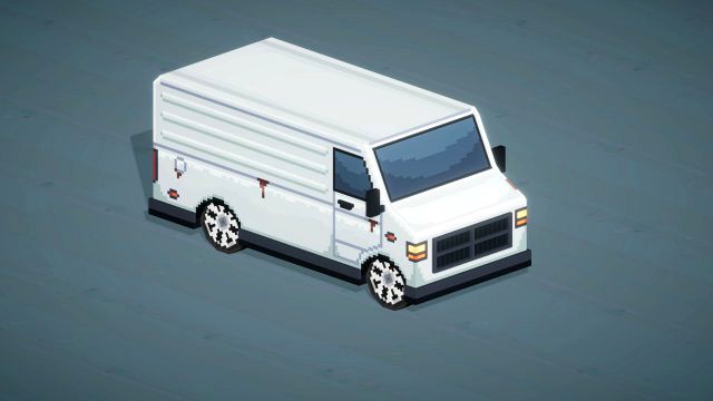 Old Gray Car Minibus From ChemodenStudio Low-poly 3D