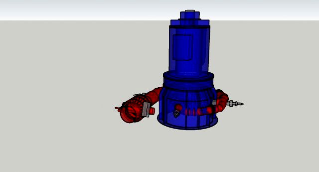 SketchUp 2021 of hydroelectric power turbine pelton